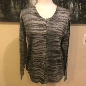 Great Cavalier by St. Paul Women´s Silk Blend Button Front Cardigan-Size L